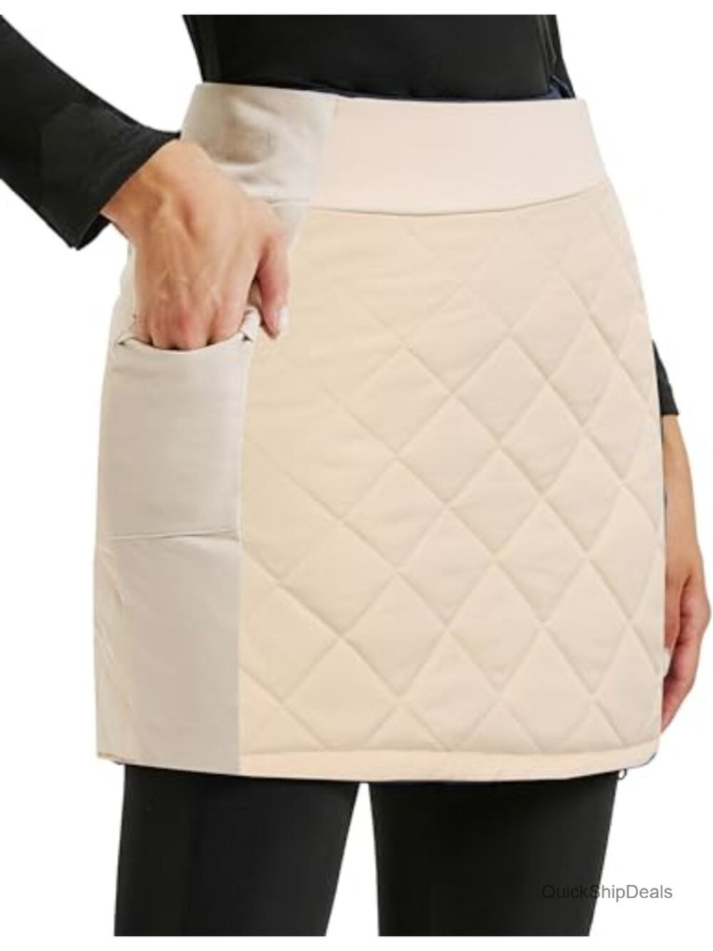 Quilted Puffer Skort Insulated Warm Zip Both Way for Hiking Running Golf